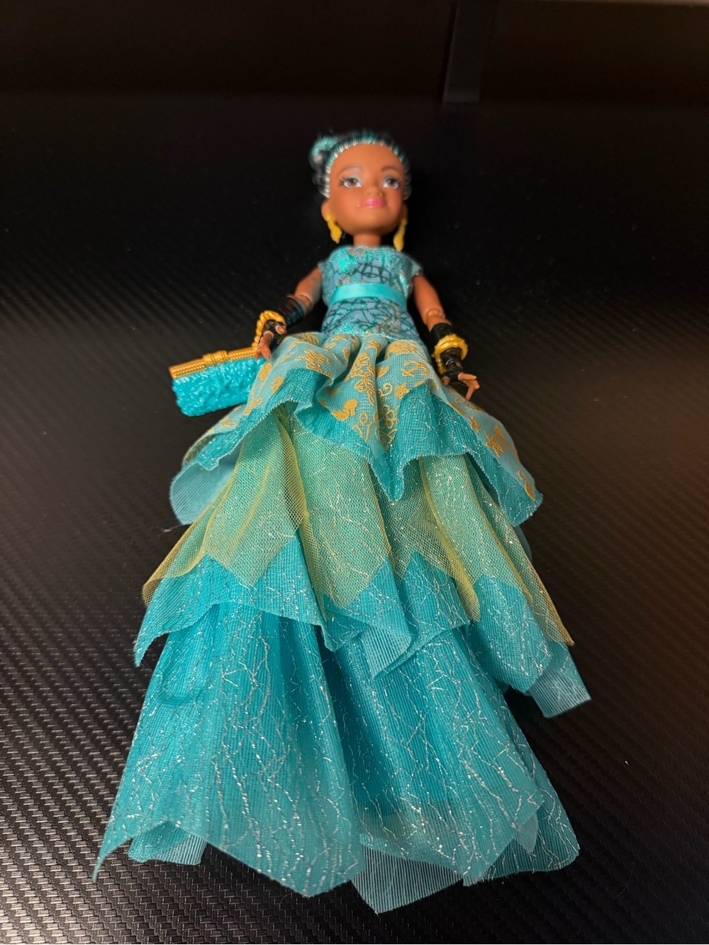 Disney Teal and Gold Layered Gown Doll